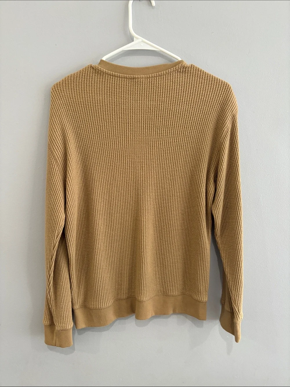 Kids Waffle Knit Henley Long Sleeve - Tan